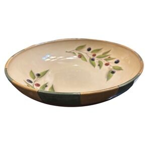 Clay Art Tuscan Olive Hand Painted‎ Ceramic Serving Pasta Bowl